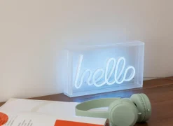 Ledlamp Neon Hello 23x15,5cm - kunststof - blauw- Decoratieve Accessoires|Ledlampen