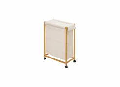 Linnenmanden|Linnenmanden|Linnenmand bamboe op wieltjes 55x28x80cm naturel