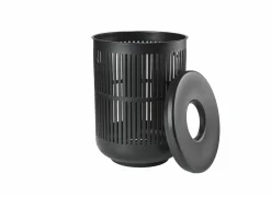 Linnenmanden|Linnenmanden|Linnenmand Ø40cmx54cm zwart