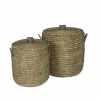 Linnenmand Yasuke Ø45x50/Ø40x45cm set van 2 naturel- Linnenmanden|Linnenmanden