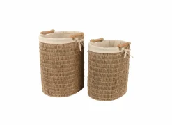 Linnenmand Zea set van 2 - zeegras - beige- Opbergmanden|Linnenmanden