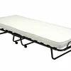 Zetelbedden|Eenpersoonsbedden|Logeerbed Morfeo 80x190cm - metaal - zwart & wit met matras en bodem