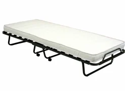 Zetelbedden|Eenpersoonsbedden|Logeerbed Morfeo 80x190cm - metaal - zwart & wit met matras en bodem