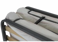 Zetelbedden|Eenpersoonsbedden|Logeerbed Morfeo 80x190cm - metaal - zwart & wit met matras en bodem