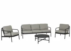 Loungesets|Tuinsets|Loungeset Airy aluminium wicker - greige/zwart