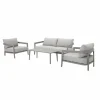 Loungeset Belafonte aluminium olefin - grijs- Loungesets|Tuinsets