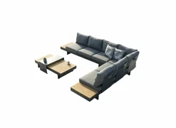 Loungesets|Tuinsets|Loungeset Homer aluminium - grijs naturel