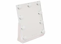 Make-up spiegel Holly 27x32cm - ABS & glas - wit- Badkamerspiegels