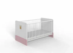 Babybedjes|Eenpersoonsbedden|Meegroeibed Cindy 70x140cm - decor - roze & wit