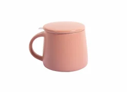 Mok 30cl - stoneware & RVS - roze- Koffietassen|Koffietassen