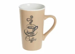 Mok Hot drink 50cl Ø9,1x15cm - porselein - zwart & beige- Koffietassen|Koffietassen