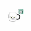 Koffietassen|Koffietassen|Mok Latte White Cat - glas - transparant