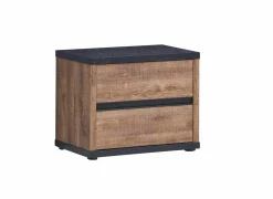 Nachtkastje Elsa 58x40x47cm - decor - industrial oak & zwart- Nachtkastje