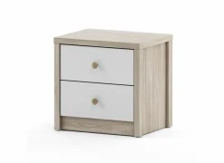 Nachttafels|Nachtkastje Evora 50x39x48cm - decor - ivory oak & wit