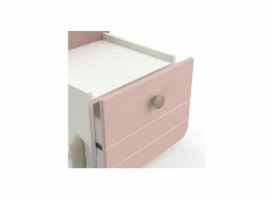 Demeyere Nachtkastje Jade 39,5x36x38cm - decor - mat roze & mat wit- Nachttafels