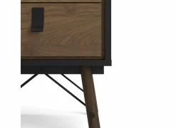 Nachttafels|Nachtkastje|Nachtkastje Ry 44x41x60cm - decor - matzwart & okkernoot