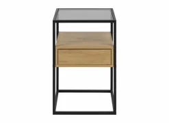 Nachtkastje 40x35x60cm - decor - eik & zwart- Nachttafels