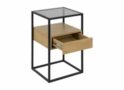 Nachtkastje 40x35x60cm - decor - eik & zwart- Nachttafels