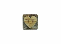 Mars & More Glasonderzetters|Onderzetters voor glazen Heart Wood 10x10cm, set van 6