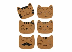 Glasonderzetters|Onderzetters voor glazen kurk - bruin & zwart - set van 6