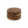 Glasonderzetters|Onderzetters voor glazen Mina Ø10x6cm - acacia massief - bruin - set van 6