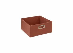 Opbergbox 31x31x15cm terracotta- Opbergmanden|Opbergboxen