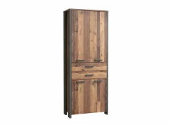 Opbergkast Clif-B 86x42x221cm - decor - old wood- Draaideurkasten