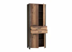 Opbergkast Clif-B 86x42x221cm - decor - old wood- Draaideurkasten