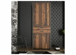 Opbergkast Clif-B 86x42x221cm - decor - old wood- Draaideurkasten