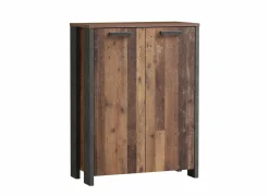 Opbergkast Clif-B 86x42x115cm - decor - old wood & beton- Draaideurkasten