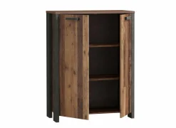 Opbergkast Clif-B 86x42x115cm - decor - old wood & beton- Draaideurkasten