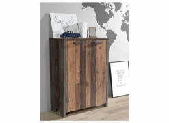 Opbergkast Clif-B 86x42x115cm - decor - old wood & beton- Draaideurkasten