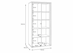 Boekenkast|Boekenkast|Opbergkast Wexlin 76x50x165cm - decor - sand & mauvella oak