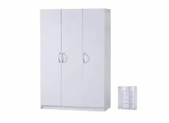 Opbergkast 120x40x180cm - decor - snow white- Boekenkast|Draaideurkasten