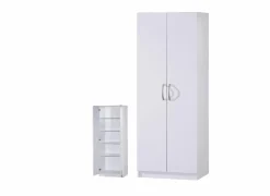 Opbergkast 60x40x180cm - decor - snow white- Boekenkast|Draaideurkasten