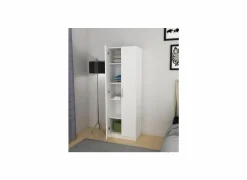 Opbergkast 60x40x180cm - decor - snow white- Boekenkast|Draaideurkasten