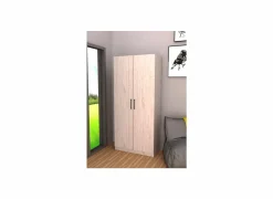 Opbergkast 80x40x180cm - decor - witte eik- Boekenkast|Draaideurkasten