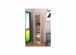 Boekenkast|Draaideurkasten|Opbergkast 40x40x180cm - decor - witte eik