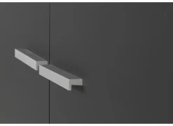 Gorbe Opbergkast 93x42,5x77,6cm - melamine - zwart & nebraska- Draaideurkasten