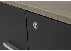 Gorbe Opbergkast 93x42,5x77,6cm - melamine - zwart & nebraska- Draaideurkasten