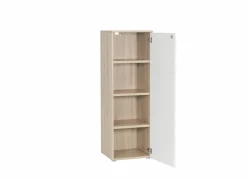Gorbe Draaideurkasten|Opbergkast 46,5x42,5x141,6cm - melamine - olm & wit