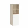 Gorbe Opbergkast 46,5x42,5x141,6cm - melamine - olm & wit- Draaideurkasten