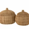 Opbergmand Dantya Ø55,5 & 45cm - jute - naturel set van 2- Opbergmanden|Opbergmanden