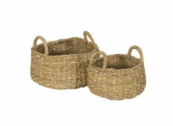 Opbergmand Ophelia set van 2 - zeegras - naturel- Opbergmanden|Linnenmanden