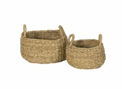 Opbergmand Ophelia set van 2 - zeegras - naturel- Opbergmanden|Linnenmanden