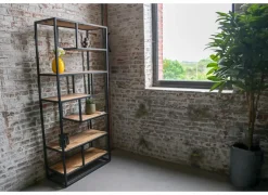 Rekken|Boekenkast|Opbergrek Estelle 80x35x180cm - mango massief - naturel