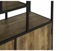 Opbergrek Lucho 100x40x180cm - mango massief - naturel & zwart- Rekken|Boekenkast