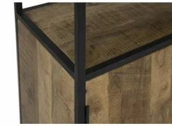 Opbergrek Lucho 100x40x180cm - mango massief - naturel & zwart- Rekken|Boekenkast