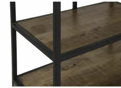 Opbergrek Lucho 100x40x180cm - mango massief - naturel & zwart- Rekken|Boekenkast