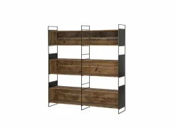 Opbergrek Opium  180,5x35x190cm - gerecycleerd den massief - naturel & zwart- Rekken|Rekken